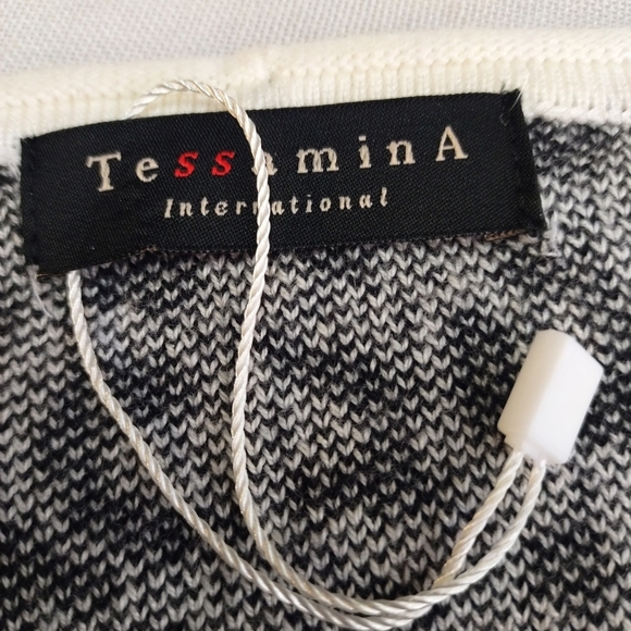 Tessamina Sweater Dress Women's Black White Animal Print Longsleeve Size Medium - Picture 7 of 8